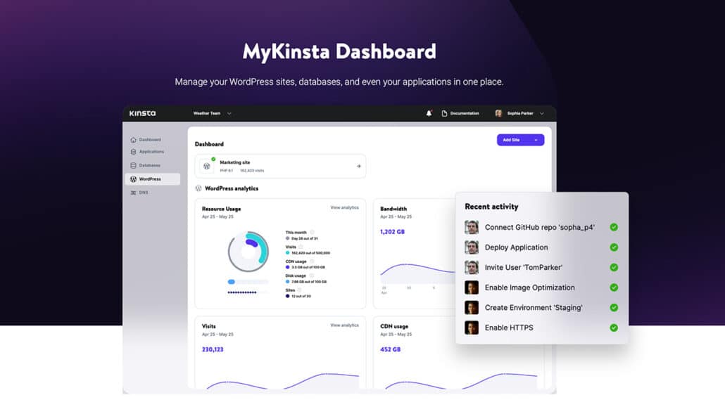 MyKinsta Dashboard Kinsta WordPress Hosting Solutions